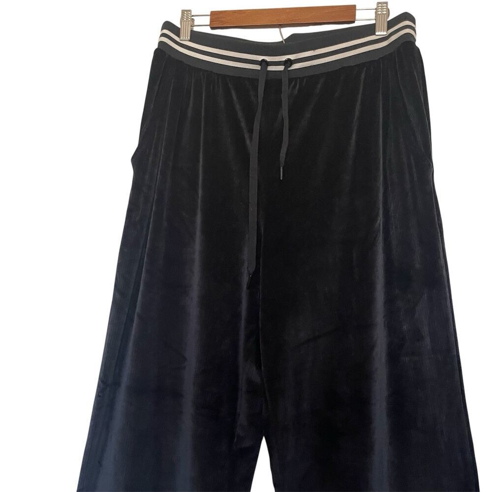 Victorias Secret‎ Velour Wide Leg Pants XL Black Elastic Waist Y2K - Picture 5 of 5